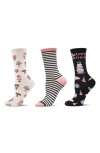 Memoi Happy Birthday Assorted 3-pack Crew Socks In Multi