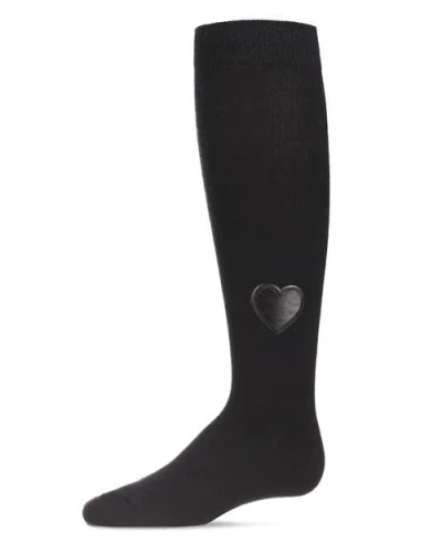 Memoi Kids'  Heart Patch Knee High Socks In Black