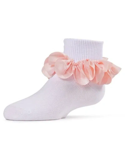 Memoi Babies'  Hello Darlin' Flower Petal Anklet Socks In Pink