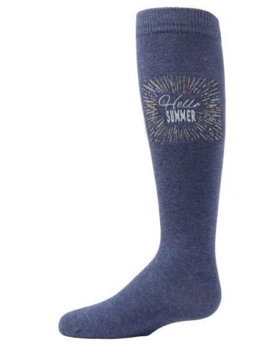 Memoi Kids'  Hello Summer Knee-high Socks In Blue