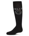 Memoi Kids'  Hello-theme Knee High Sock In Black
