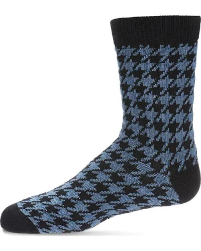Memoi Kids'  Houndstooth Crew Sock In Multi