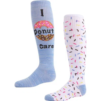Memoi Kids'  I Donut Care Knee High Sock 2 Pack In Multi