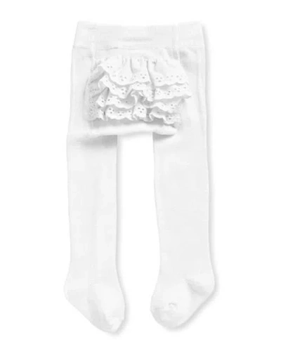 Memoi Kids'  Infant Girl's Rhumba Cotton Blend Tights With Ruffles In Animal Print