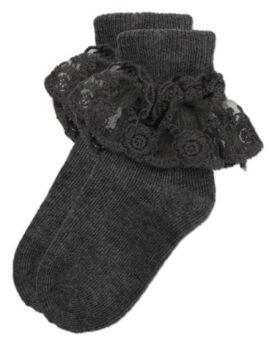 Memoi Babies'  Infant Layered-lace Ankle Sock In Black