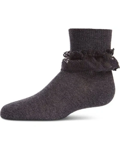 Memoi Babies'  Infant Layered-lace Ankle Sock In Black