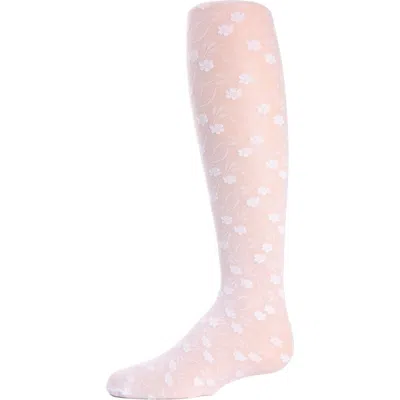 Memoi Kids'  Infant Sweet Blossoms Sheer Raised Floral Print Tights In Multi