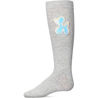 Memoi Kids'  Iridescent Balloon Dog Knee High Sock In Gray