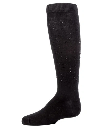 Memoi Kids'  Jazzy Jeweled Knee Socks In Black