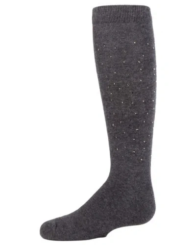 Memoi Kids'  Jazzy Jeweled Knee Socks In Gray