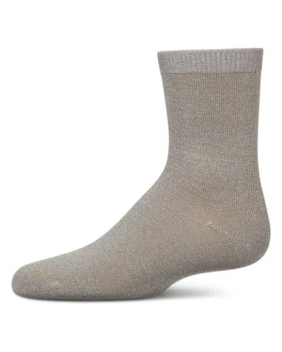 Memoi Kid's Basic Soft Rayon Crew Socks In Brown