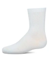 Memoi Kid's Basic Soft Rayon Crew Socks In White