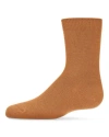Memoi Kid's Basic Soft Rayon Crew Socks In Brown