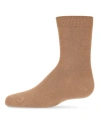 Memoi Kid's Basic Soft Rayon Crew Socks In Brown