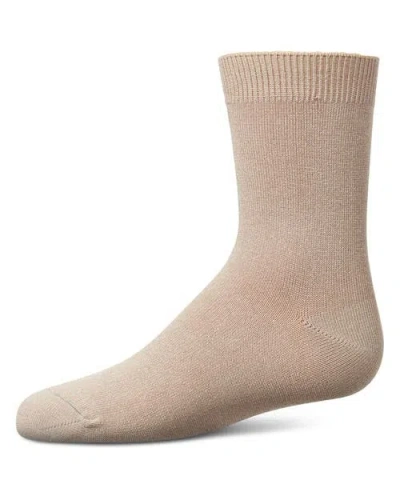 Memoi Kid's Basic Soft Rayon Crew Socks In Brown