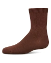 Memoi Kid's Basic Soft Rayon Crew Socks In Brown