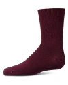 Memoi Kid's Basic Soft Rayon Crew Socks In Burgundy