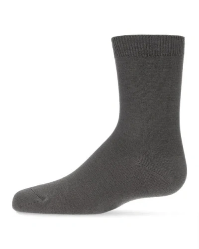 Memoi Babies'  Kid's Basic Soft Rayon Crew Socks In Gray