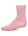 Memoi Kid's Basic Soft Rayon Crew Socks In Pink