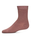 Memoi Kid's Basic Soft Rayon Crew Socks In Brown
