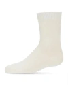Memoi Kid's Basic Soft Rayon Crew Socks In White