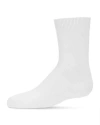 Memoi Kid's Basic Soft Rayon Crew Socks In White