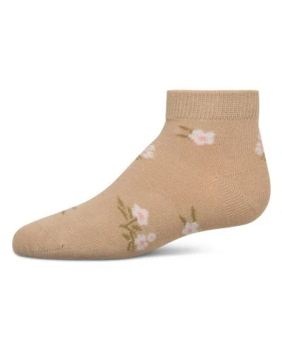 Memoi Kid's Blissful Bloom Anklet Socks In Brown