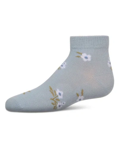 Memoi Kid's Blissful Bloom Anklet Socks In Gray