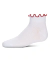 Memoi Babies'  Kid's Colored Ruffle Anklet Socks In White