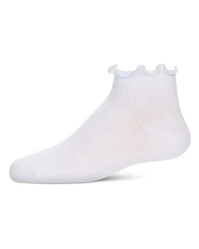 MEMOI MEMOI KID'S COLORED RUFFLE ANKLET SOCKS