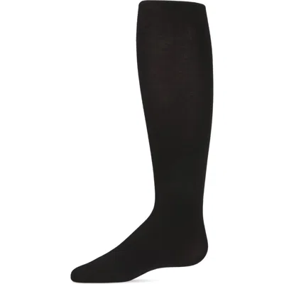 Memoi Kid's Cotton Blend Non-pilling Opaque Tights In Black