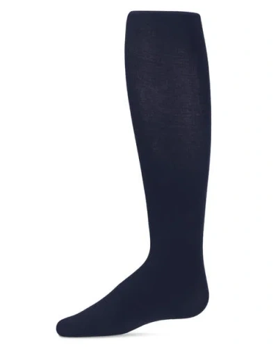 Memoi Kid's Cotton Blend Non-pilling Opaque Tights In Blue