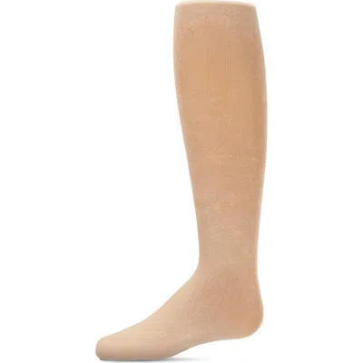 Memoi Kid's Cotton Blend Non-pilling Opaque Tights In Brown