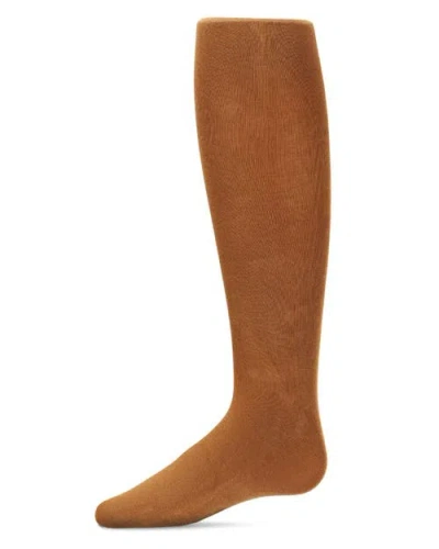 Memoi Kid's Cotton Blend Non-pilling Opaque Tights In Brown