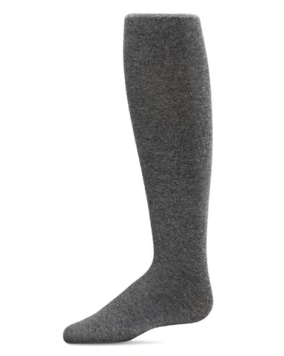 Memoi Kid's Cotton Blend Non-pilling Opaque Tights In Gray