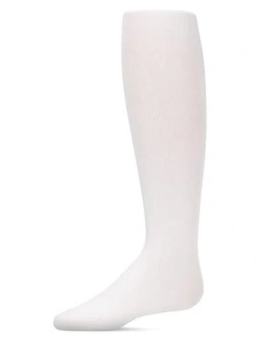 Memoi Kid's Cotton Blend Non-pilling Opaque Tights In White