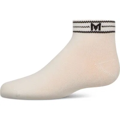 Memoi Kid's M Multi Line Anklet Socks In Neutral