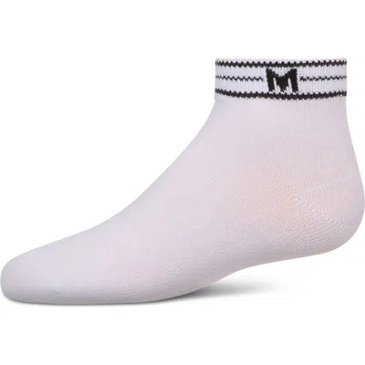 Memoi Kid's M Multi Line Anklet Socks In White