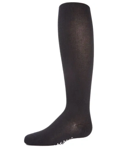 Memoi Kid's Modal Opaque Tights In Black