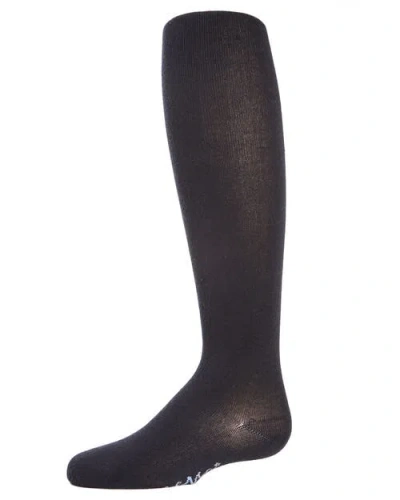 Memoi Kid's Modal Opaque Tights In Black