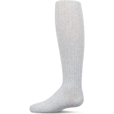 Memoi Babies'  Kid's Ribbed Cotton Sweater Tights In Gray