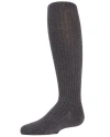 Memoi Kid's Ribbed Cotton Sweater Tights In Black