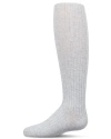 Memoi Kid's Ribbed Cotton Sweater Tights In Gray
