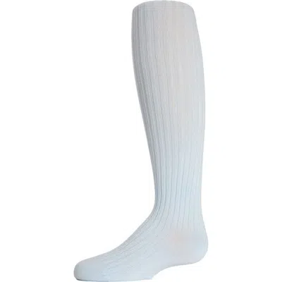 Memoi Babies'  Kid's Ribbed Cotton Sweater Tights In White