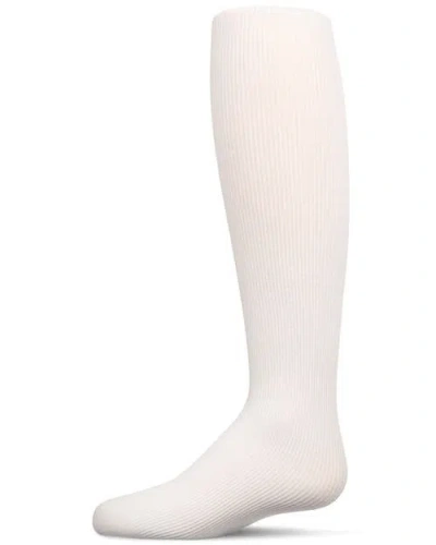 Memoi Kid's Ribbed Supreme Cotton Blend Non-pilling Tights In Neutral
