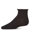 Memoi Kid's Rope Stitch Anklet Socks In Black