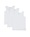 Memoi Kid's Sleeveless Cotton Tank 3-pack In White