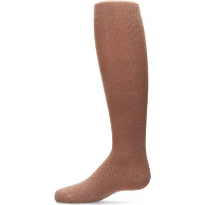 Memoi Babies'  Kid's Soft Pima Cotton Opaque Tights In Brown