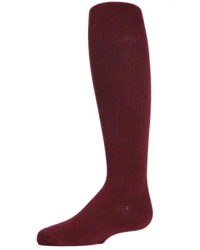 Memoi Kid's Soft Pima Cotton Opaque Tights In Burgundy