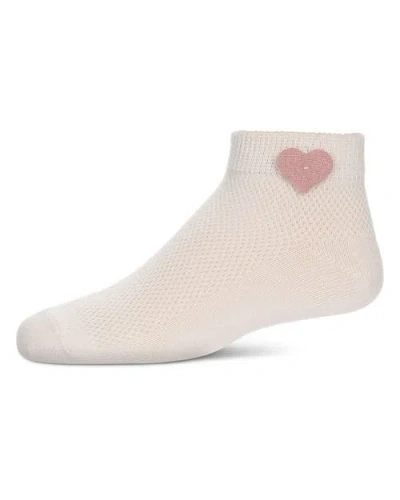 Memoi Kid's Welt Applique Anklet Socks In White
